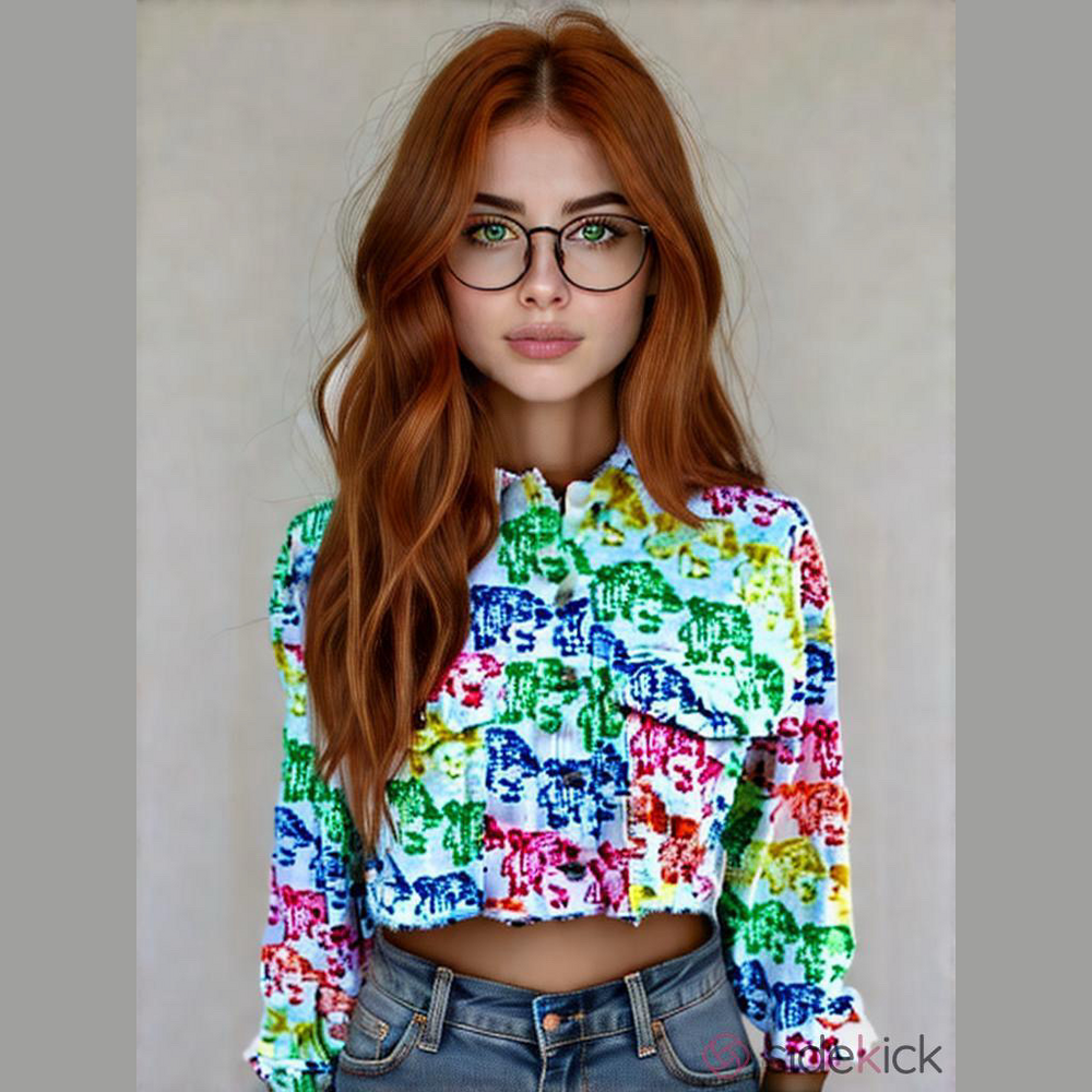 SIGNATURE 8 cropped white denim Jean jacket with rainbow tigers